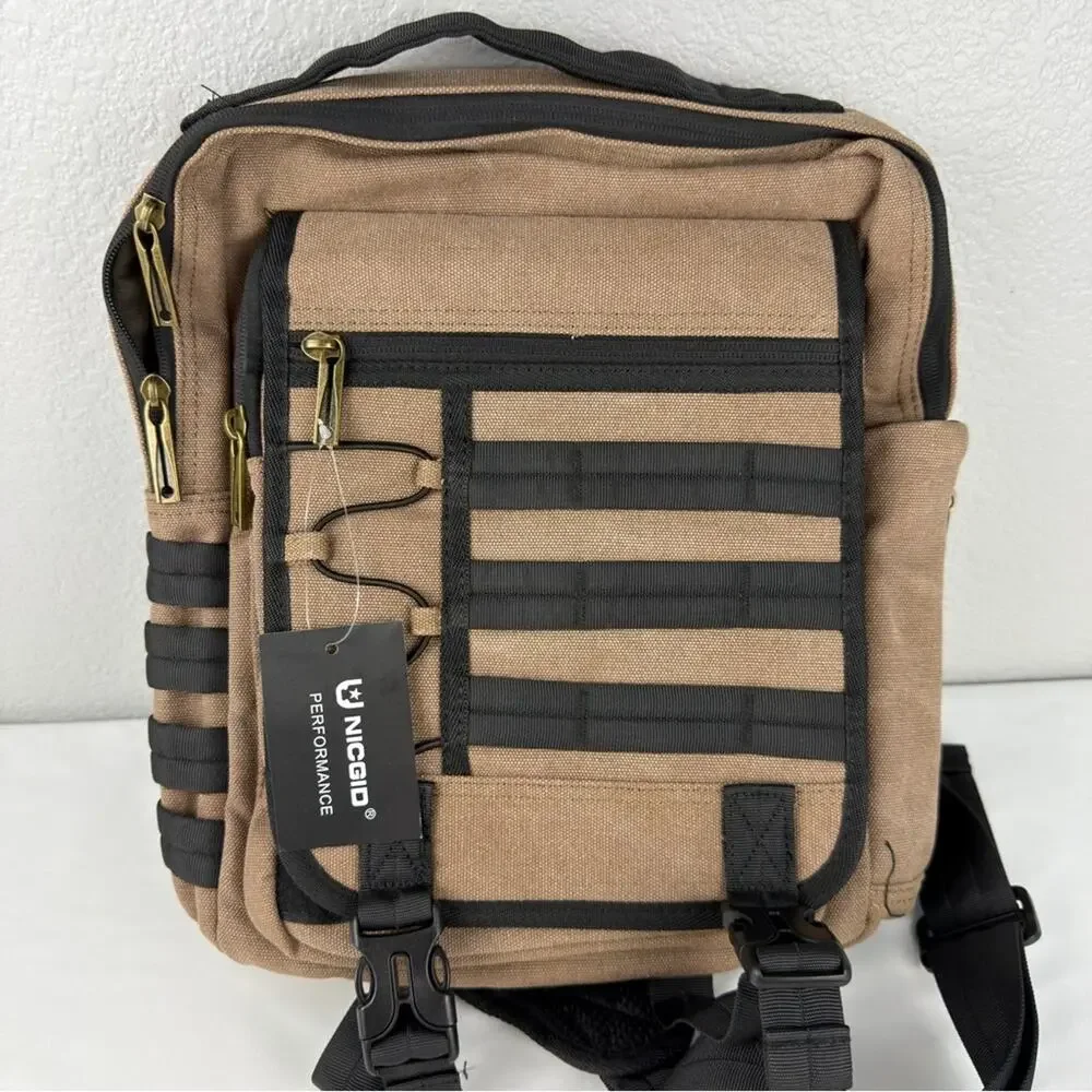 NWT Women’s Men's Sling Bag - Tan and Black Messenger bag